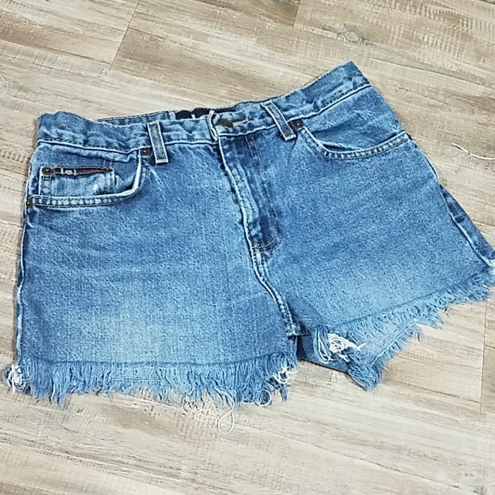 l.e.i cut off denim shorts size 5